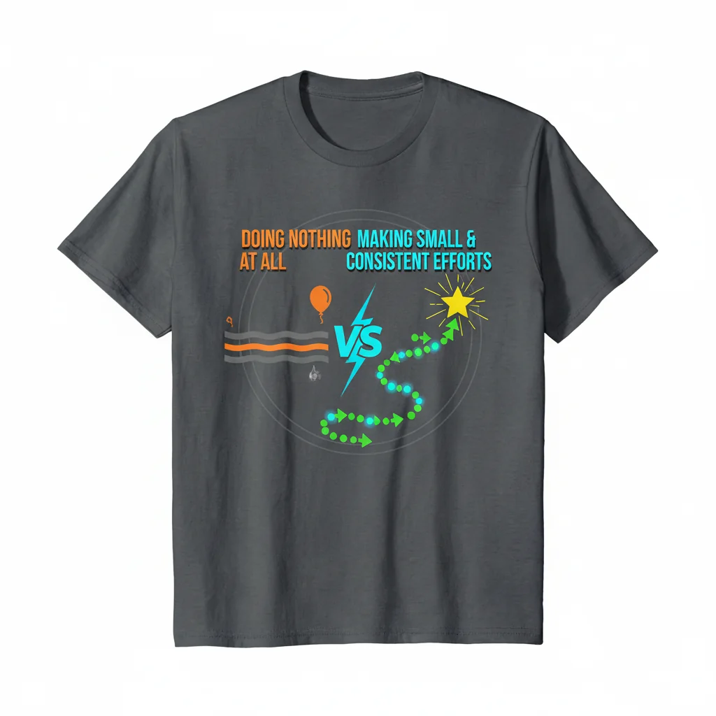 Consistent Effort vs. Doing Nothing T-Shirt – Motivation Apparel