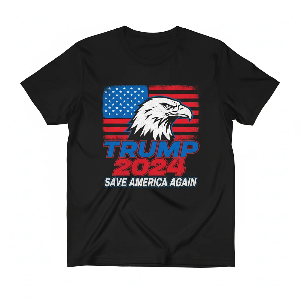 Donald Trump 2024 Save America Again T-Shirt - Patriotic Presidential Campaign Tee
