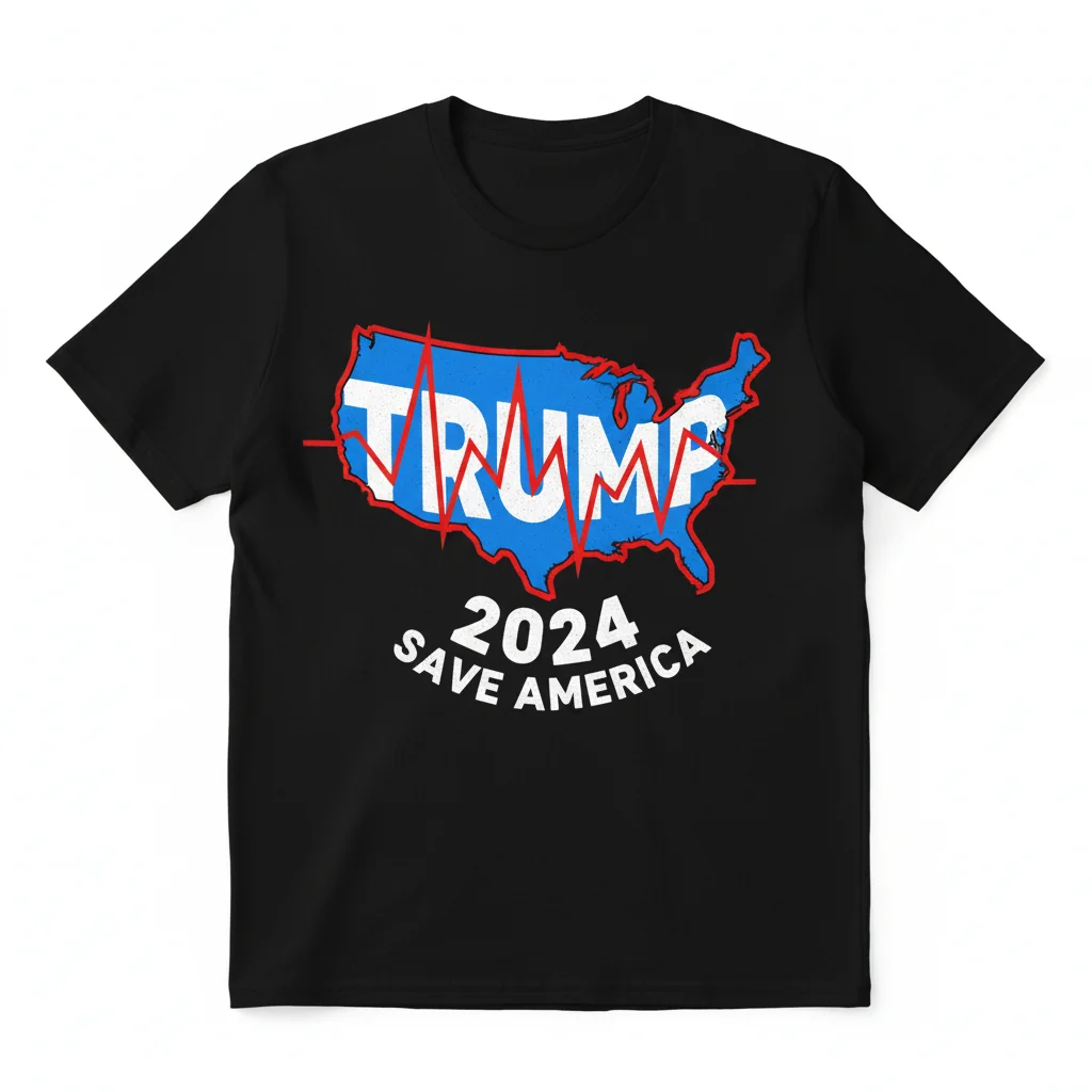 Donald Trump 2024 Save America Map T-Shirt - Political Election Apparel