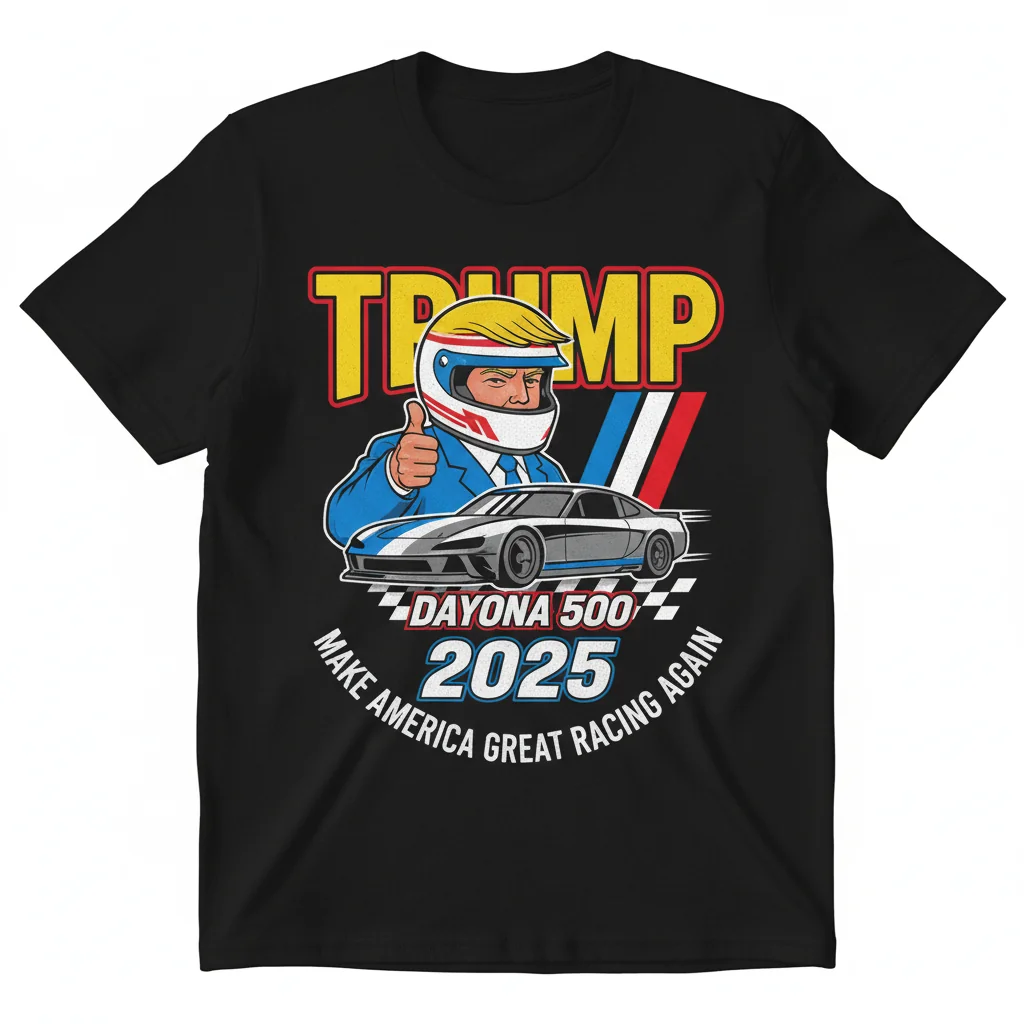 Trump Daytona 500 Nascar 2025: Great Racing Again Tee