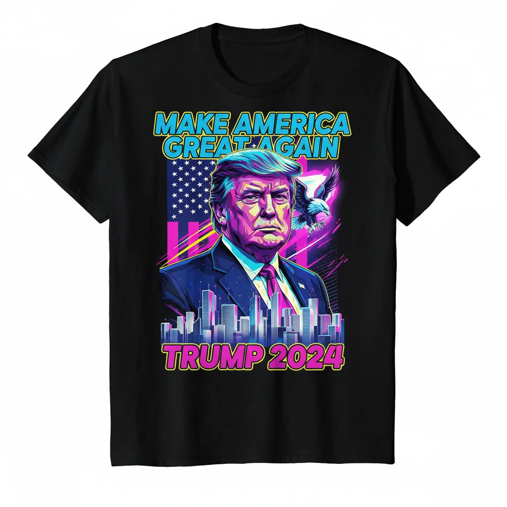 Camiseta Electoral "Donald Trump Make America Great Again 2024" – Durabilidad y Comodidad