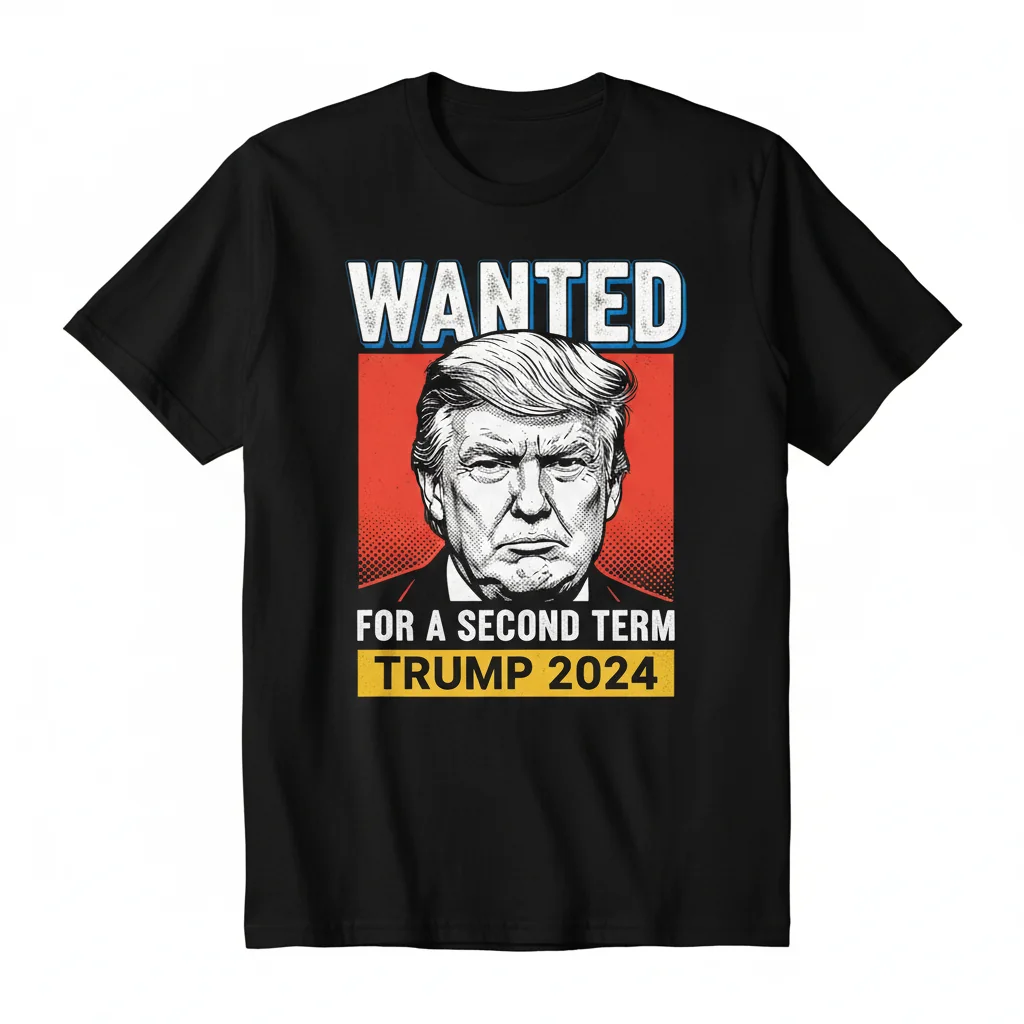 Presidential Pursuit: Trump 2024 Mugshot Vision Tee