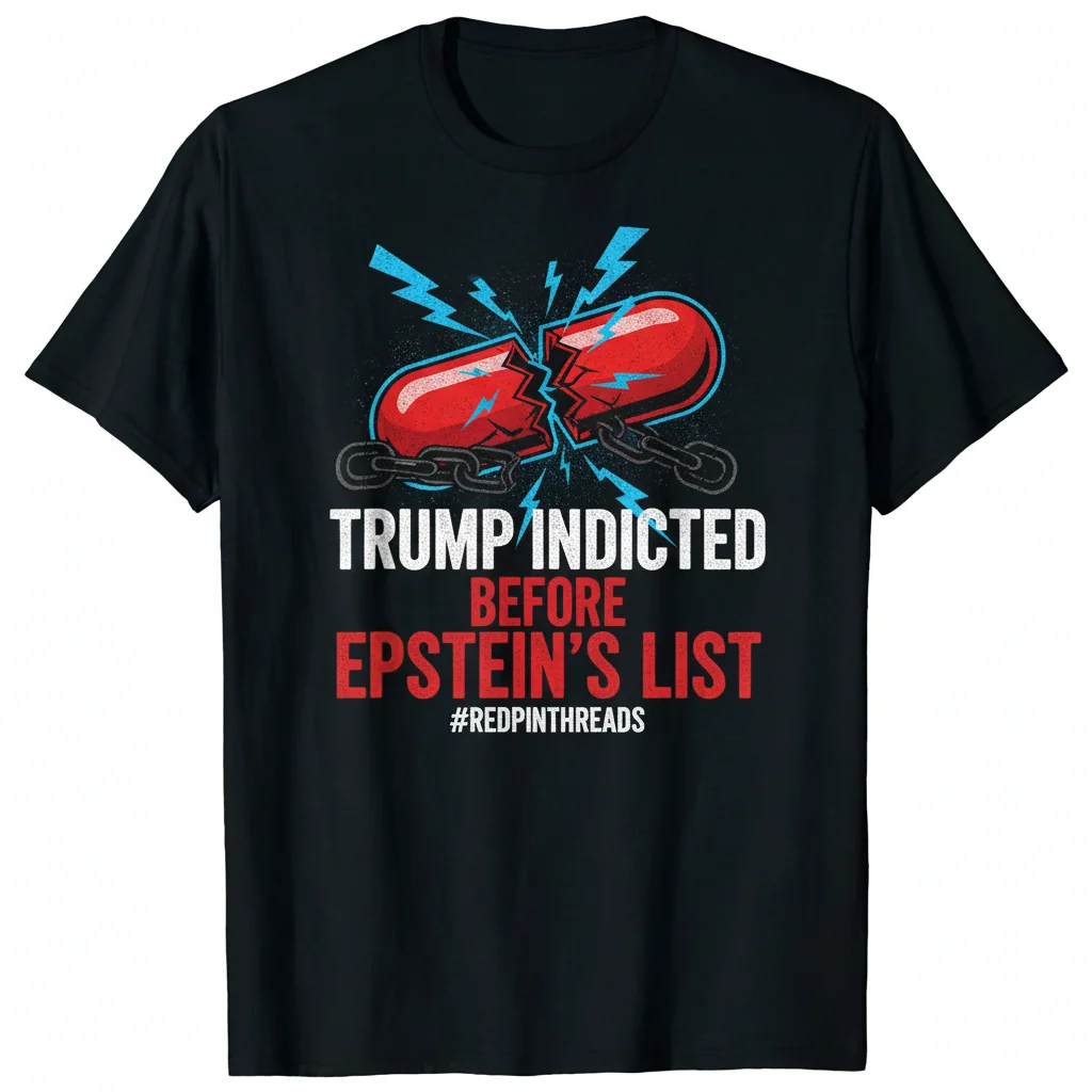 Red Pill Threads: Trump Indictment & Epstein List - Durable, Fade-Resistant Tee