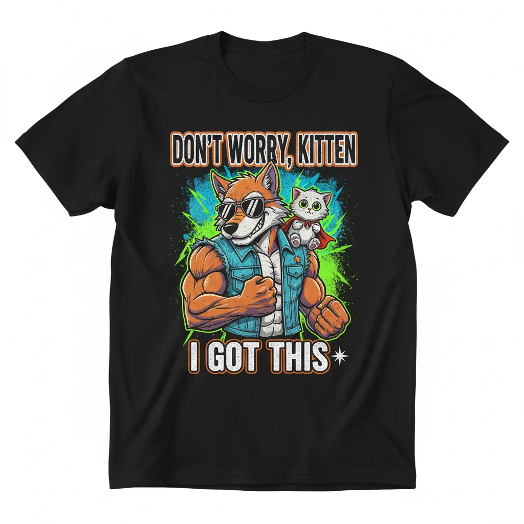 Don't Worry Kitten Funny Wolf Meme Premium Unisex T-Shirt