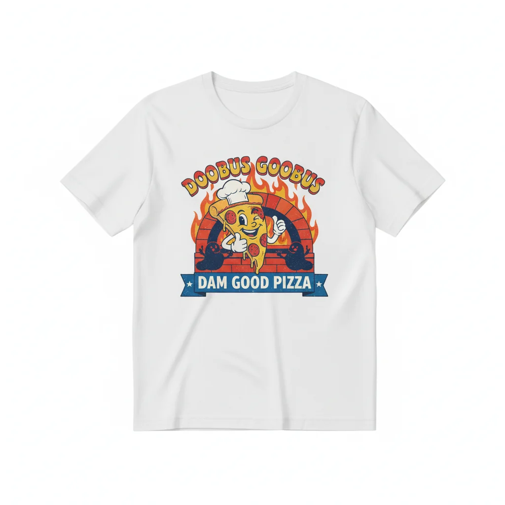 Dam Good Pizza Shirt - Funny Doobus Goobus Cotton Tee