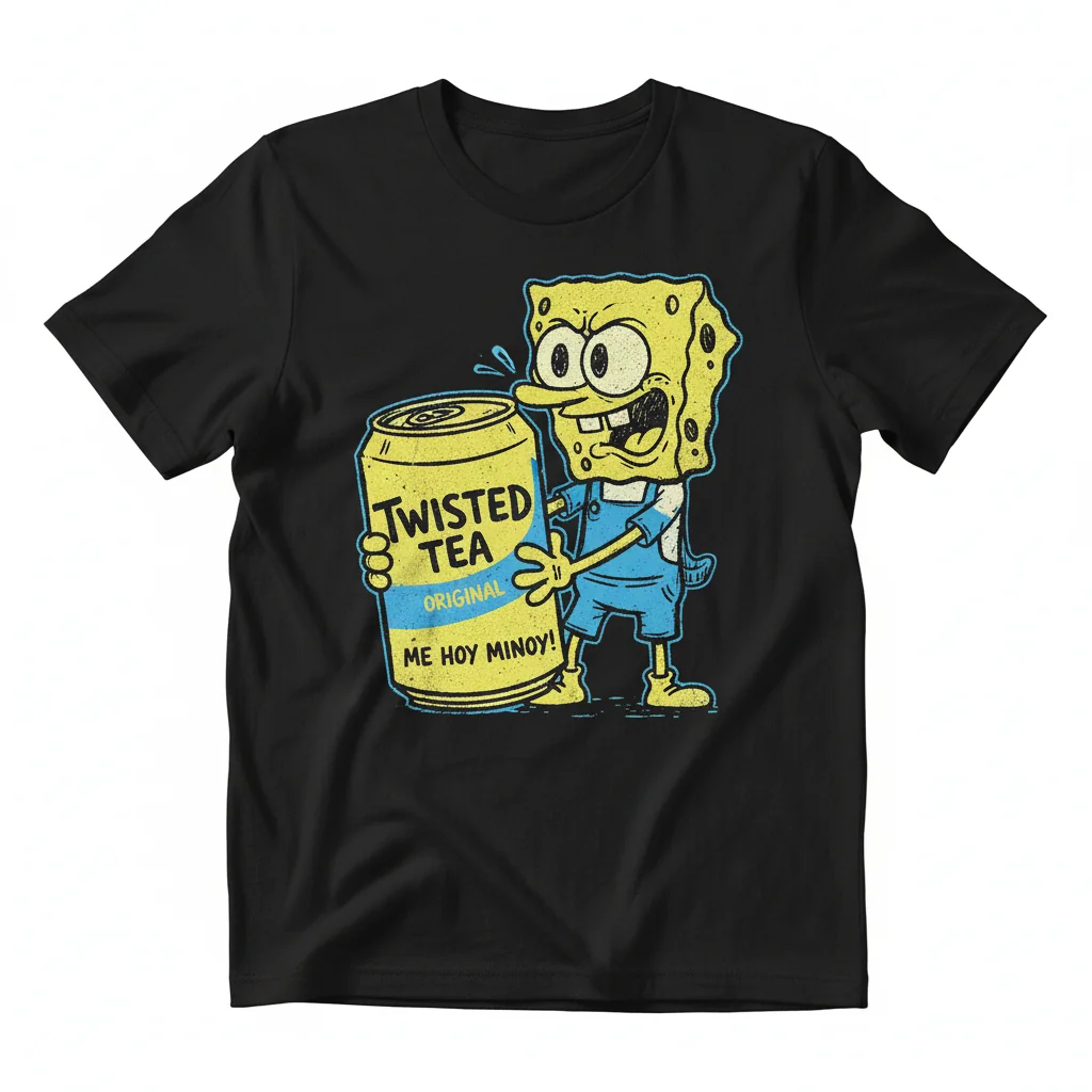 Doodlebob Twisted Tea Meme T-Shirt - Funny Spongebob Graphic Tee
