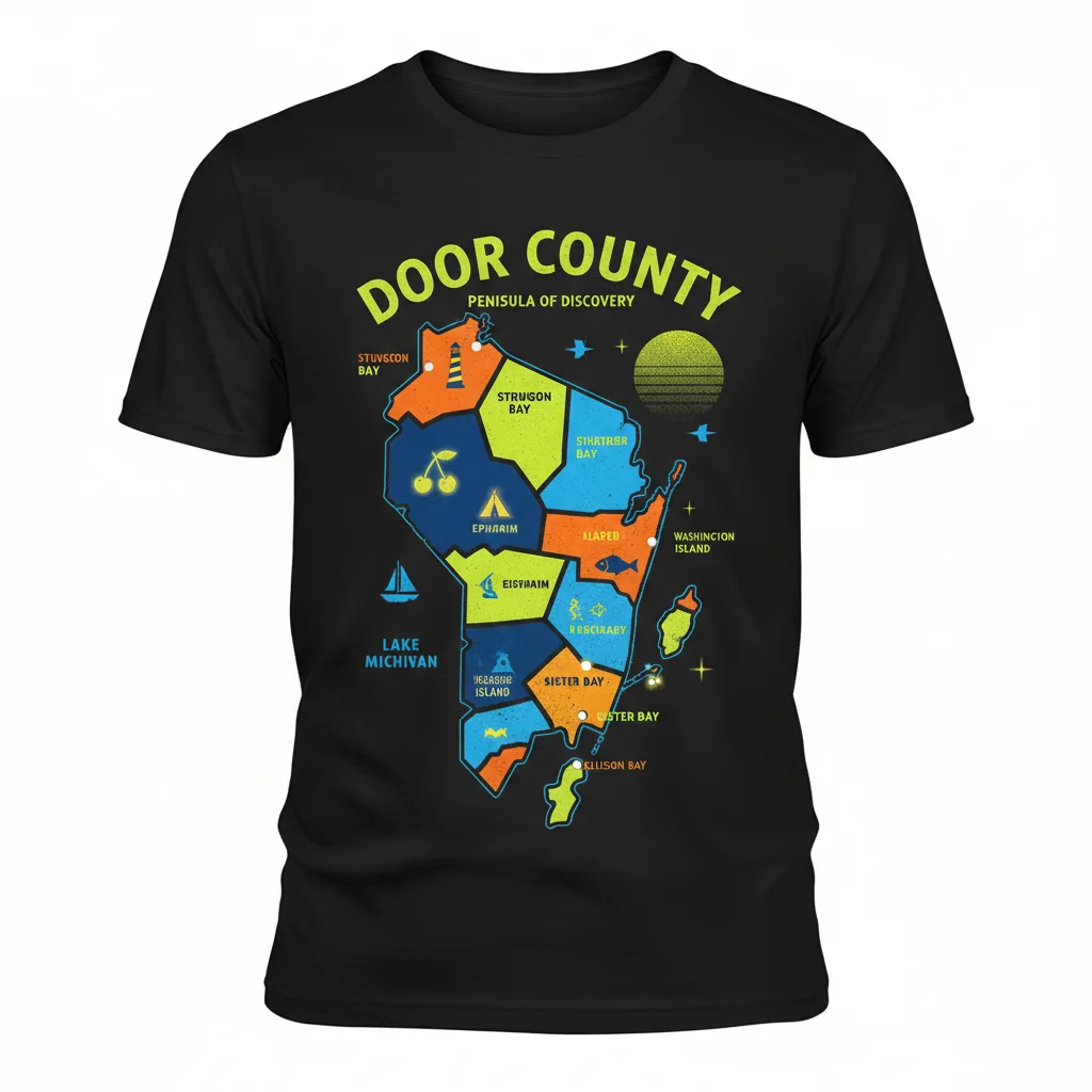 Door County Map Essential T-Shirt – Ultra Soft & Stylish Tee