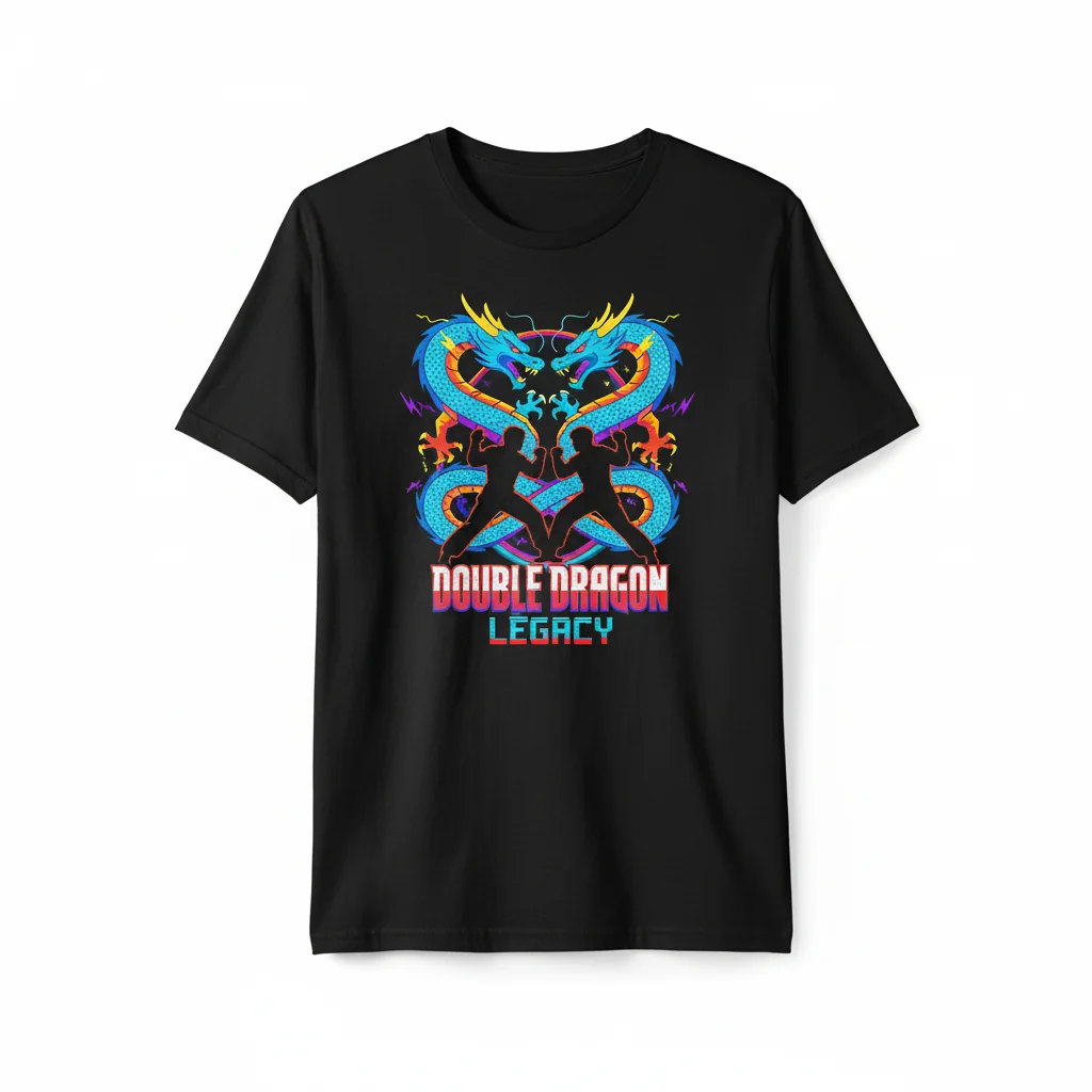 Double Dragon Collection Characters T-Shirt – Retro Arcade Gaming Tee