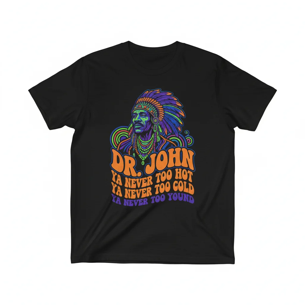 Dr. John "Never Too Hot, Never Too Cold, Never Too Young" Graphic T-Shirt | Premium Cotton Tee