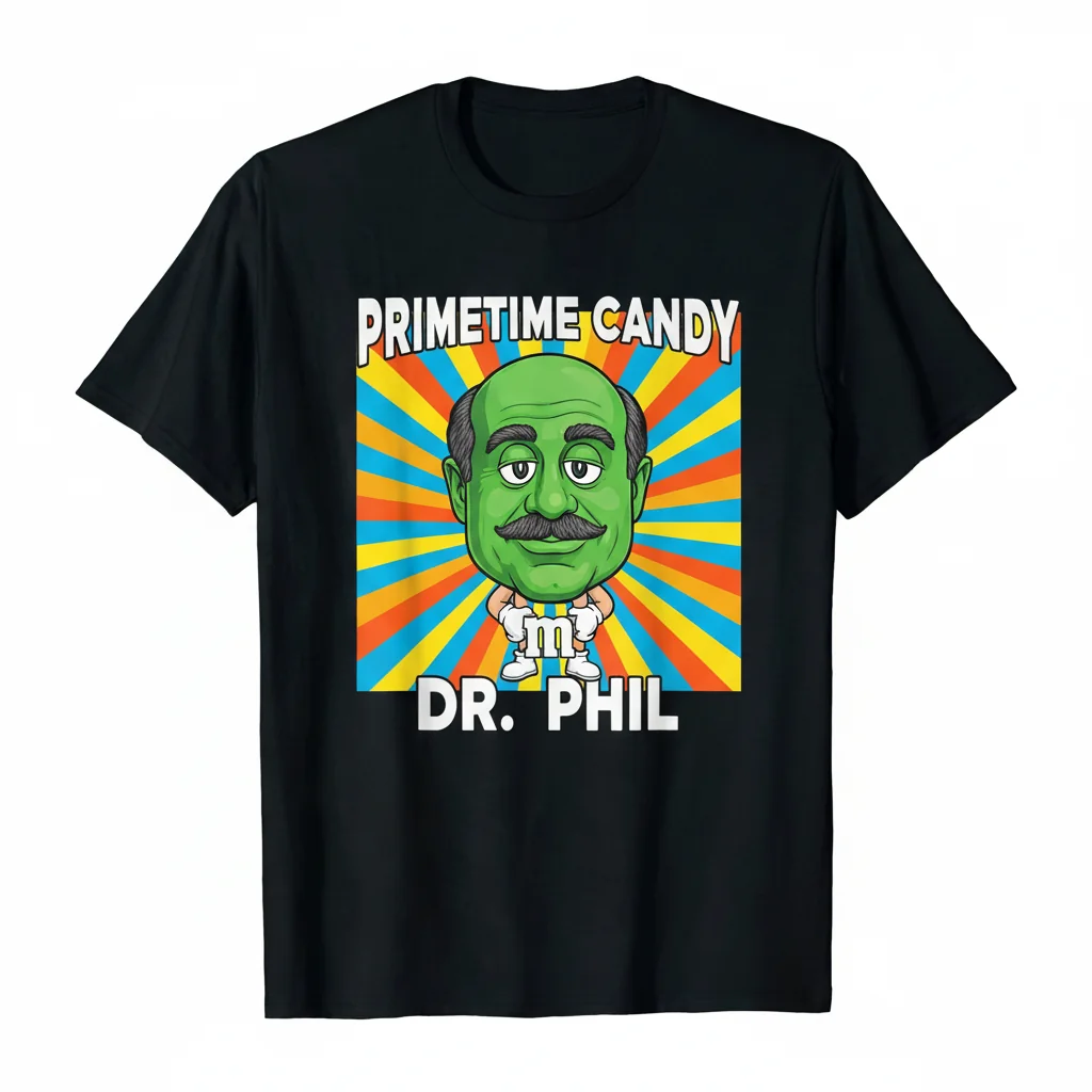 Dr. Phil Primetime Green M&M Candy T-Shirt – Unique Pop Culture Tee