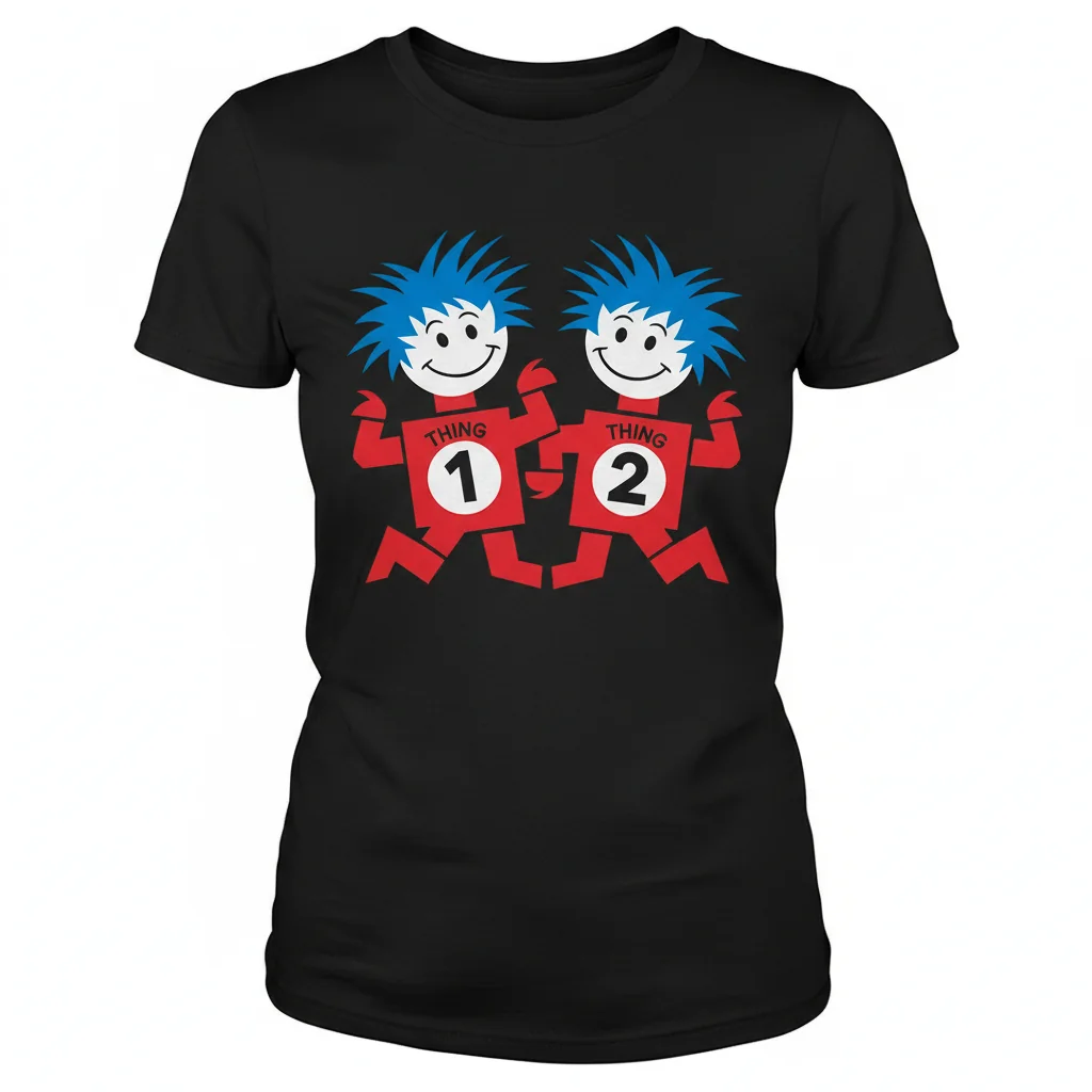Dr. Seuss Thing 1 & Thing 2 T-Shirt | Official Book Character Graphic Tee