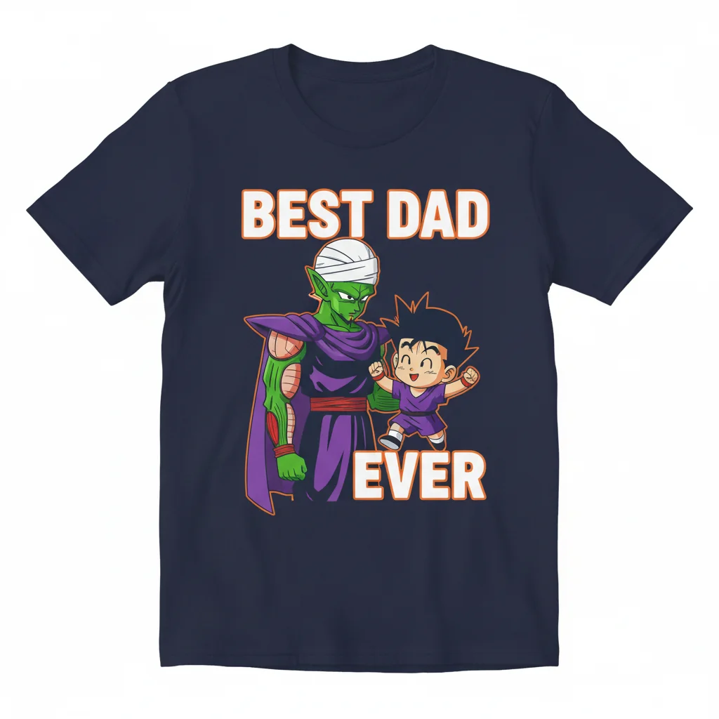 Dragon Ball Z Best Dad Ever T-Shirt: Piccolo & Gohan Premium Cotton Tee