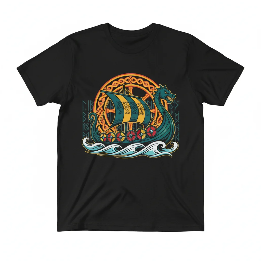 Dragon Viking Boat Knarr Celtic Ship Essential T-Shirt - Ultra-Durable & Fade-Resistant