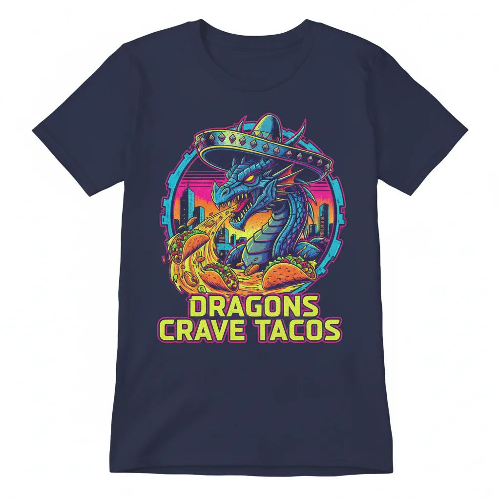 Dragons Love Tacos & Dragon Design Fitted Essential T-Shirt