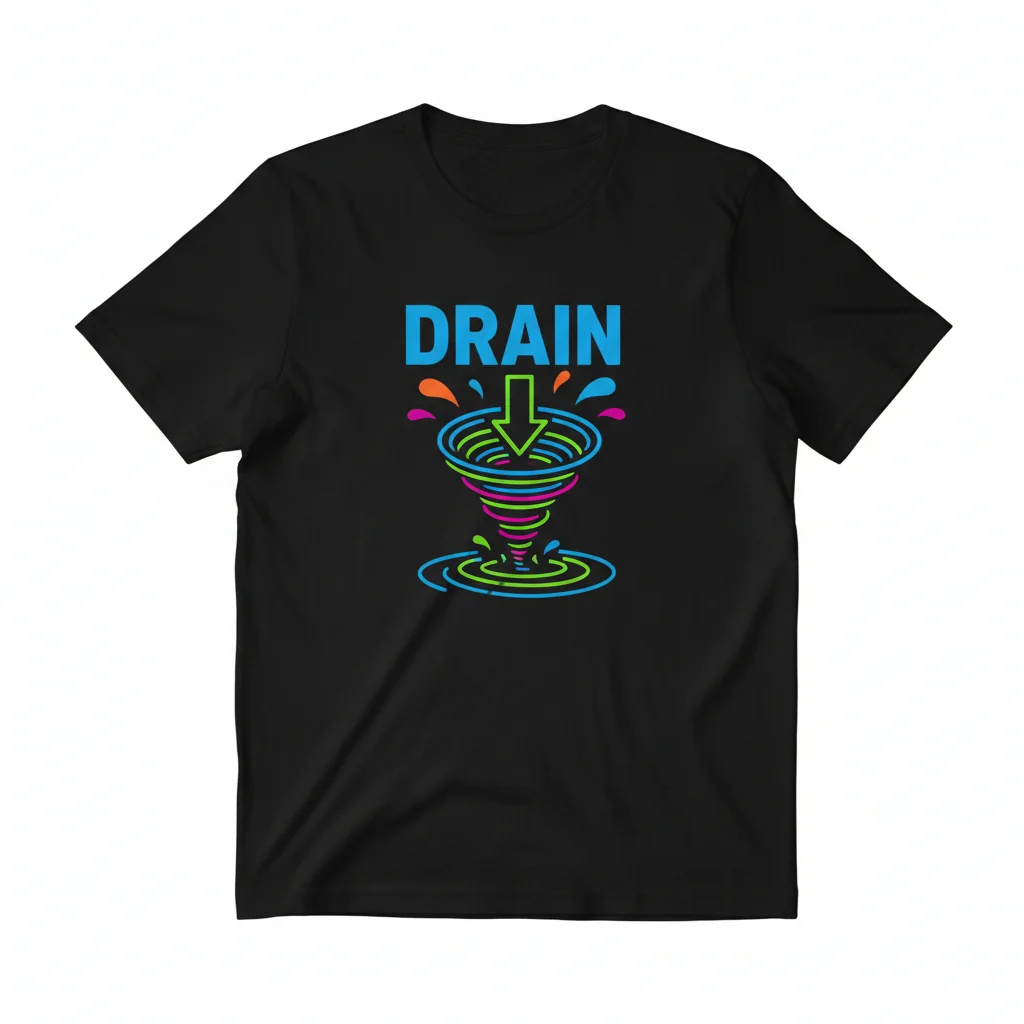 Premium 'Drain' Essential T-Shirt – Soft Ring-Spun Cotton, Retail Fit