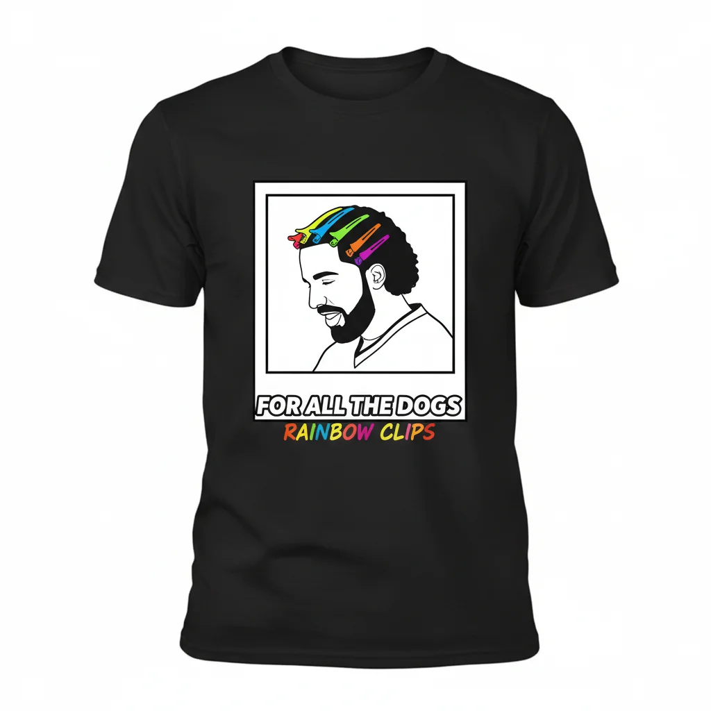 Drake - For All The Dogs - Rainbow Clips: Embrace the Vibe Essential Tee