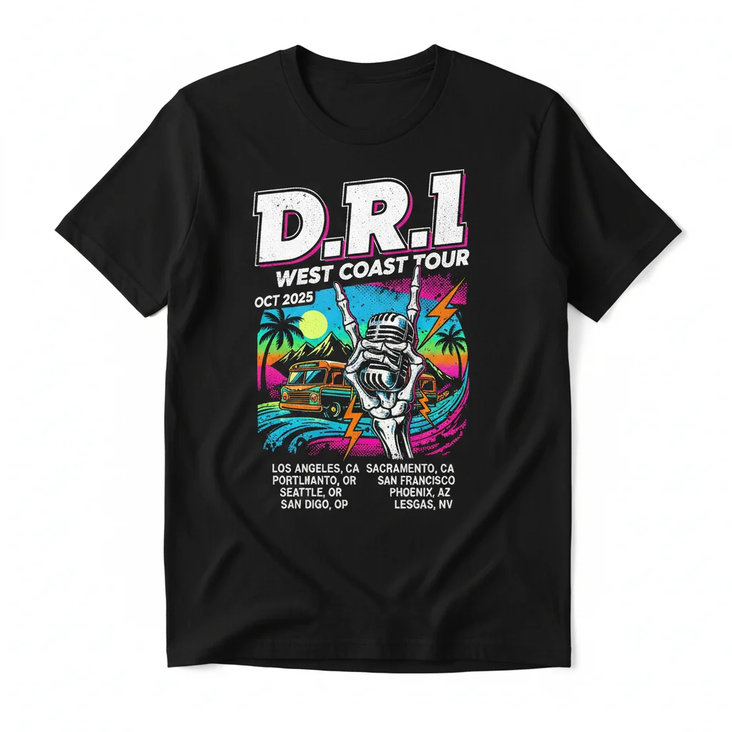 DRI Band Oct 2025 West Coast Tour Poster Shirt - Official Fan Merch