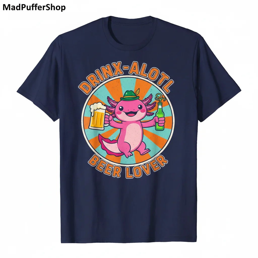 DRINX-ALOTL Beer Drinking Axolotl Essential T-Shirt – Fun & Unique Graphic Tee