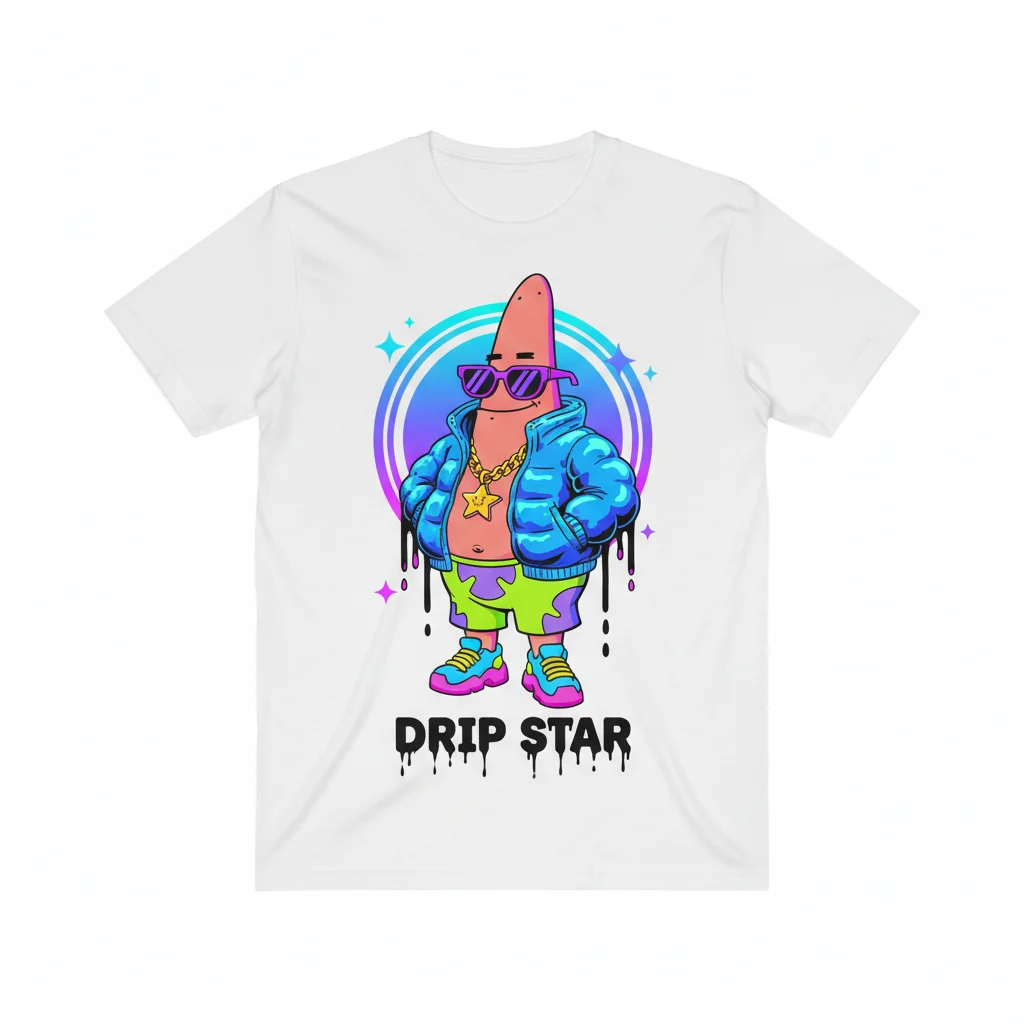 Drip Patrick Star Essential T-Shirt - Iconic Cartoon Style