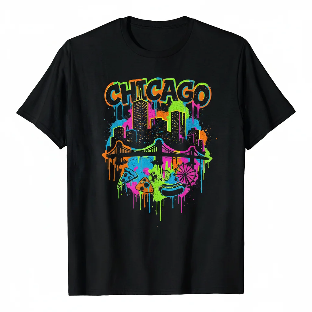 Drippy City Color – Expressive Art Essential Tee