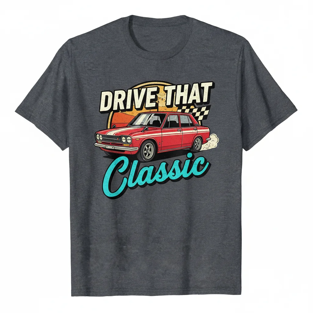 Datsun P510 Classic Tee: Red Icon. Street Ready.