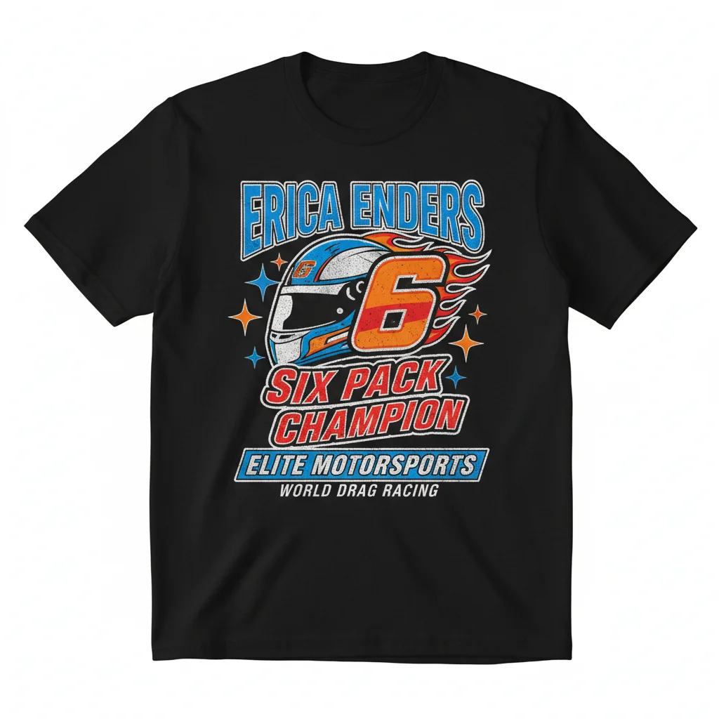 Erica Enders Six Pack Elite Motorsports T-Shirt | Official Driver Merch