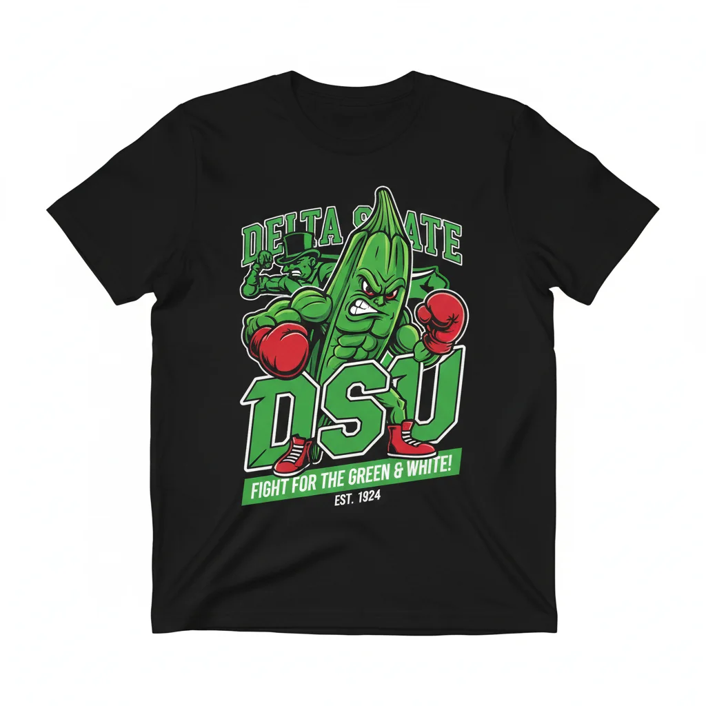 DSU Statesmen & Fighting Okra Ultra-Durable Fan Fight Shirt – Fade-Resistant & Pre-Shrunk