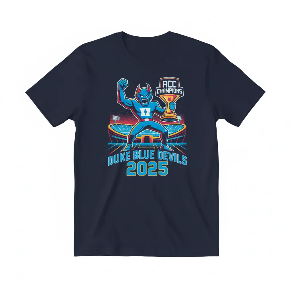 Duke Blue Devils 2025 ACC Championship Mascot Tee: A Champion's Spirit