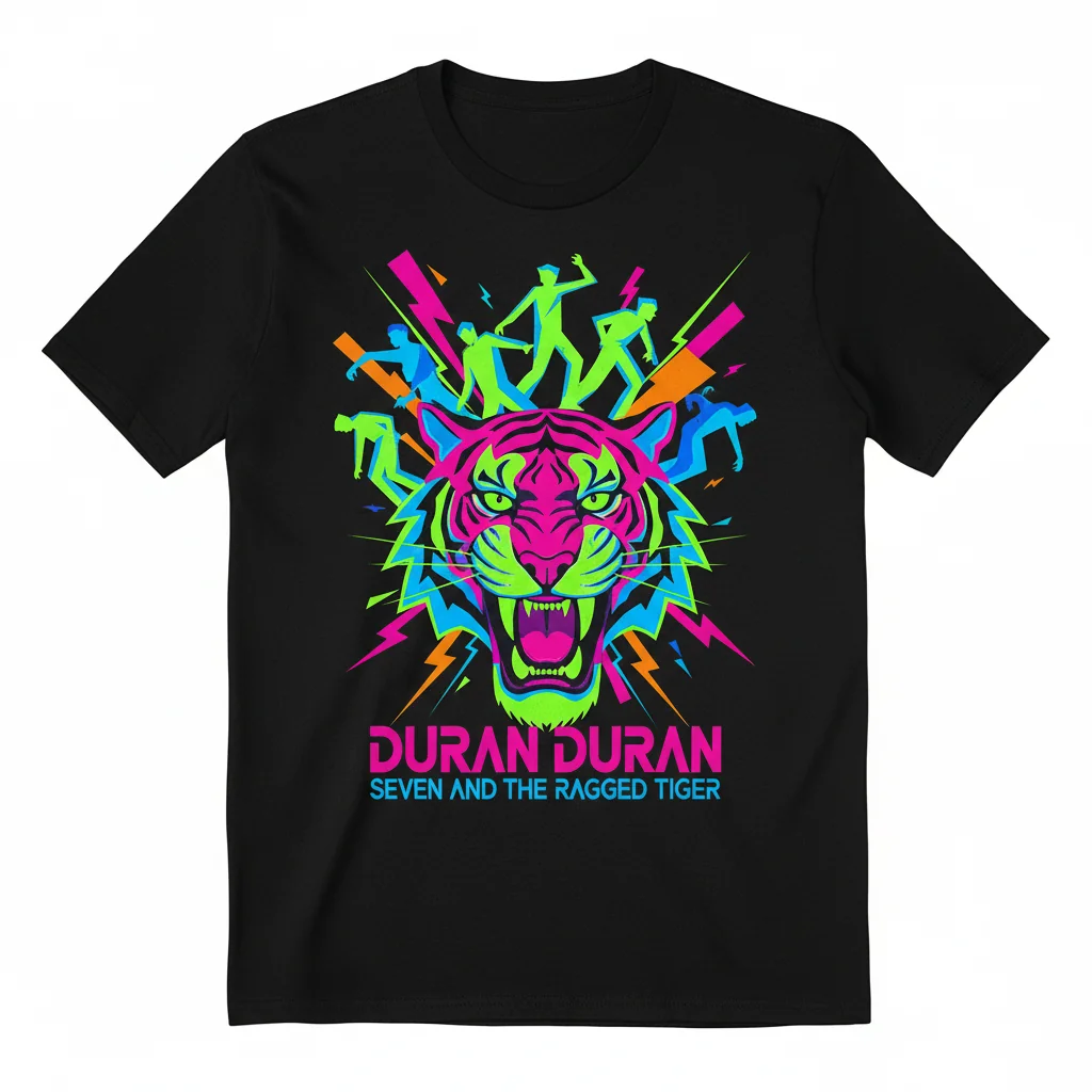Duran Duran Seven and the Ragged Tiger Album Cover Art T-Shirt - Official Band Merchandise