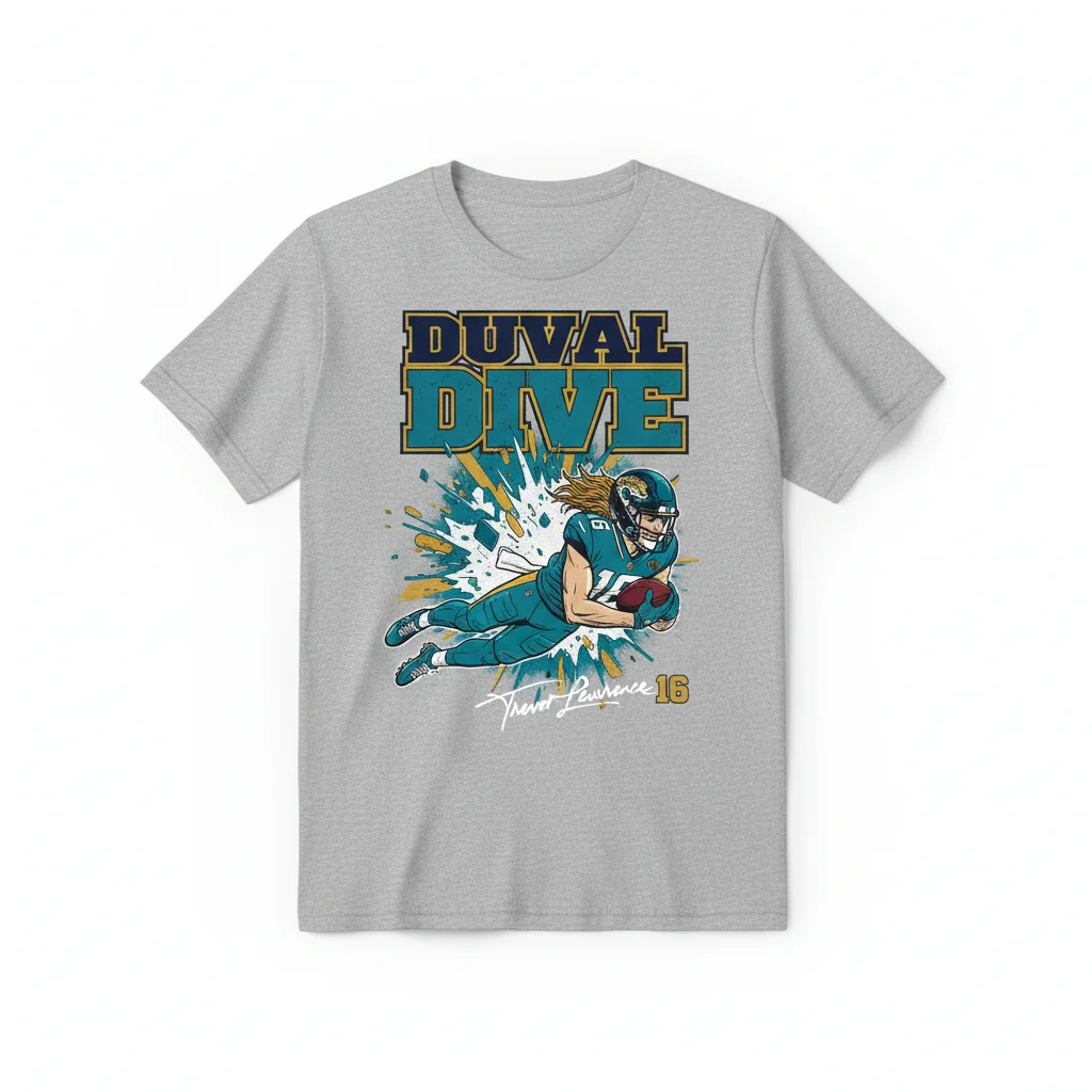 Trevor Lawrence 'Duval Dive' Signature Shirt – Jaguars Fan Essential