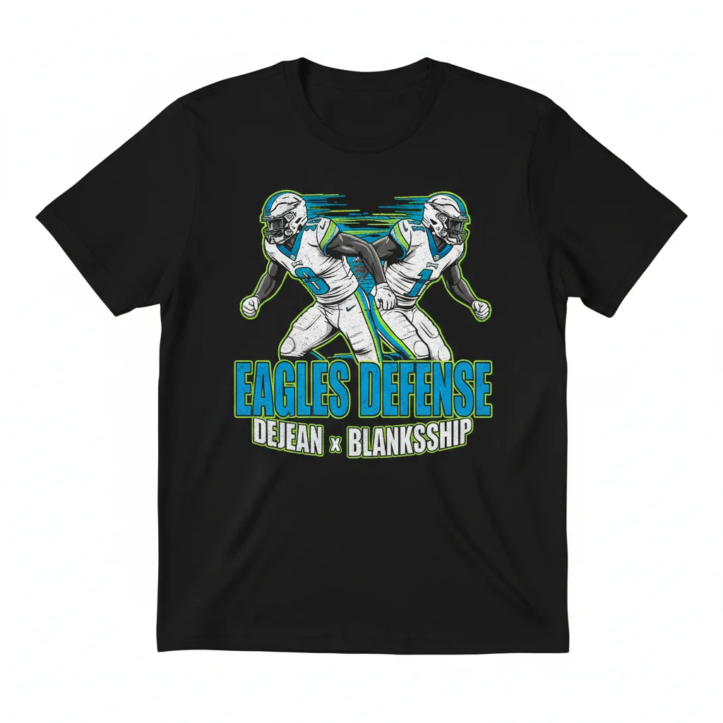 Philadelphia Eagles Cooper Dejean & Reed Blankenship T-Shirt | Exciting Whites Fan Apparel