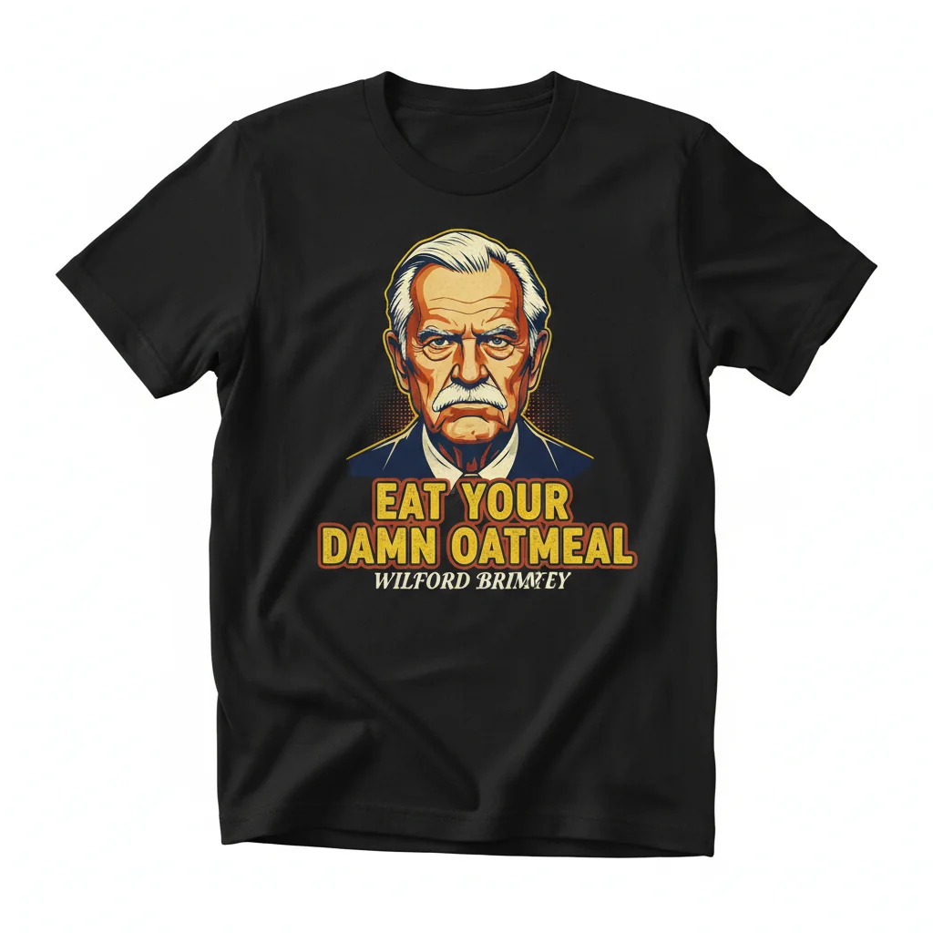 Wilford Brimley 'Eat Your Damn Oatmeal' Essential T-Shirt – Durable, Pre-Shrunk Comfort