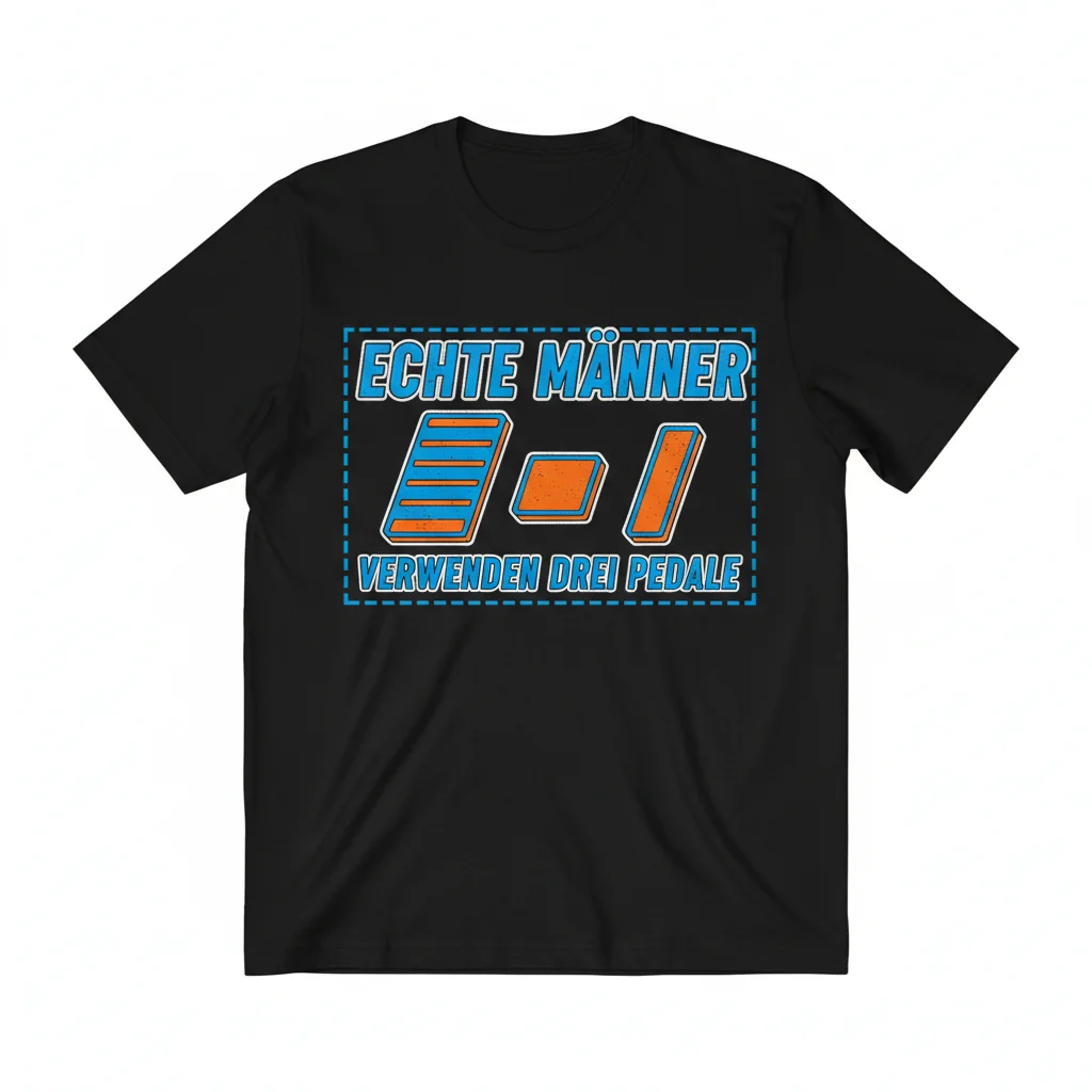 Echte Männer Drei Pedale Auto Fan Geschenk T-Shirt – Essential Baumwolle