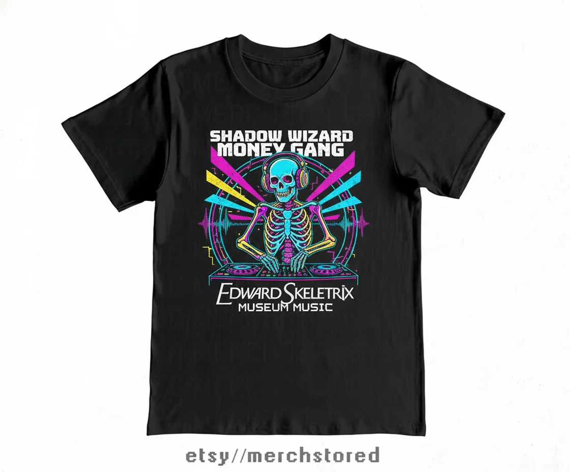 Edward Skeletrix Museum Music T-Shirt | Y2K Hubert Skeletrix Meme Shed Theory Nettspend Osamason Shadow Wizard Money Gang Classic Tee