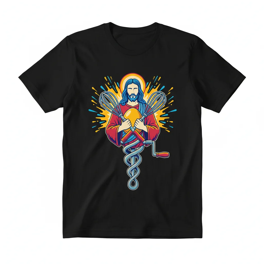Egg Beater Jesus Graphic Tee - Essential Comfort T-Shirt