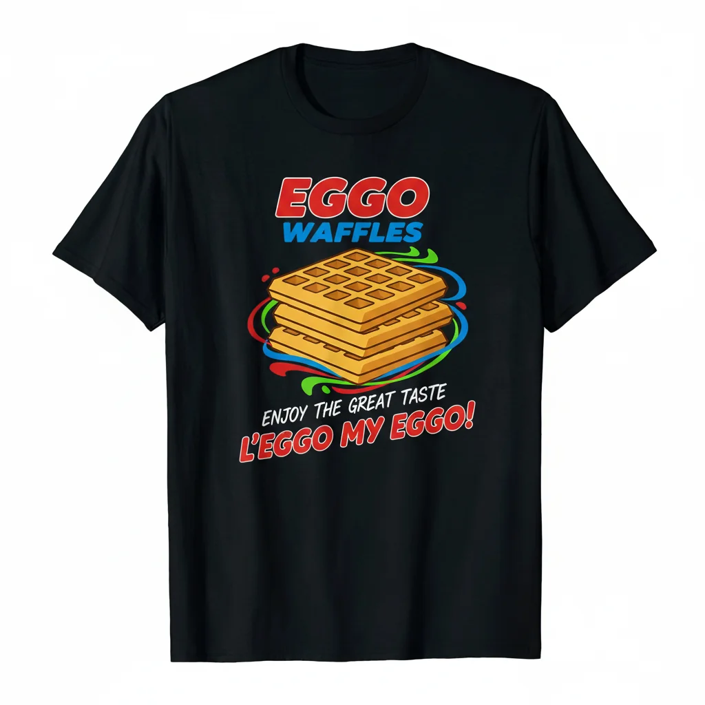 Eggo Waffles 'L'Eggo My Eggo' Graphic T-Shirt - Premium Ring-Spun Cotton Tee