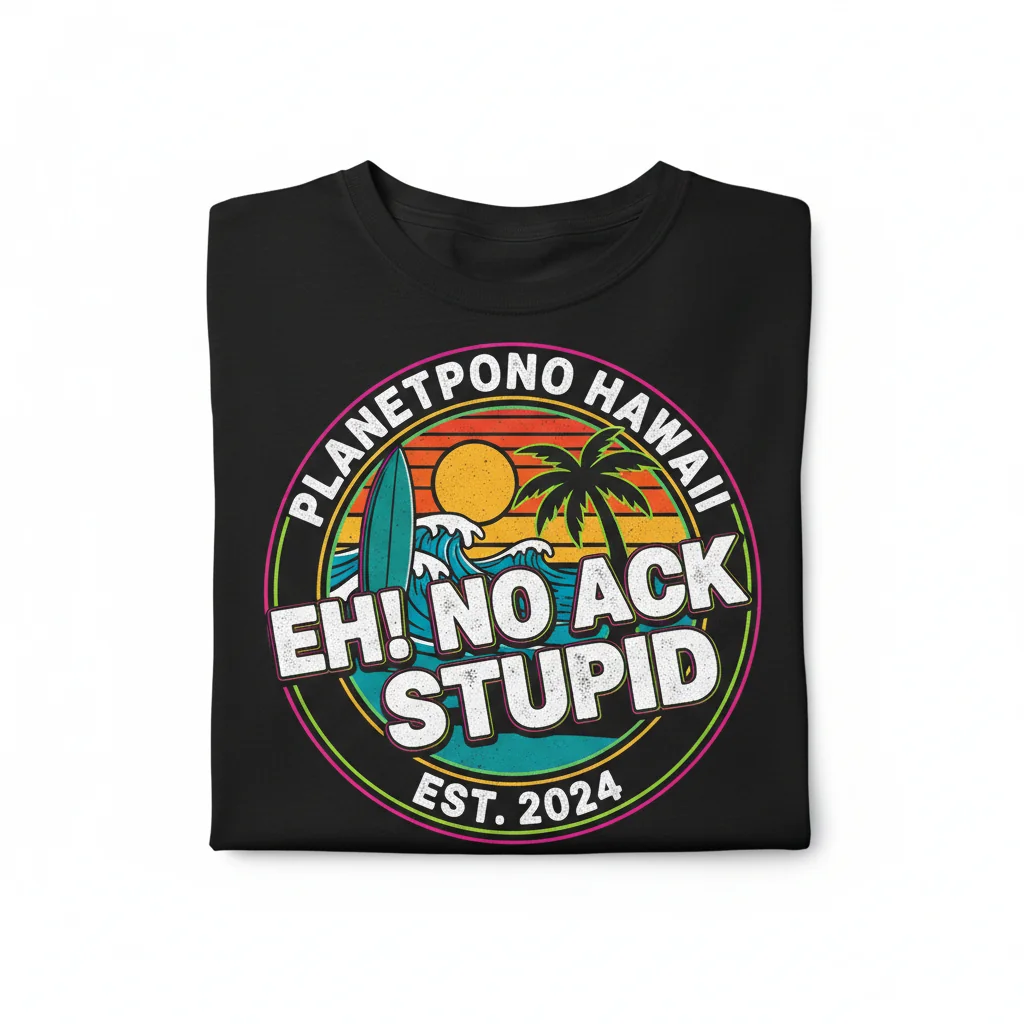Eh! No Ack Stupid T-Shirt: Authentic Hawaiian Island Style Quote
