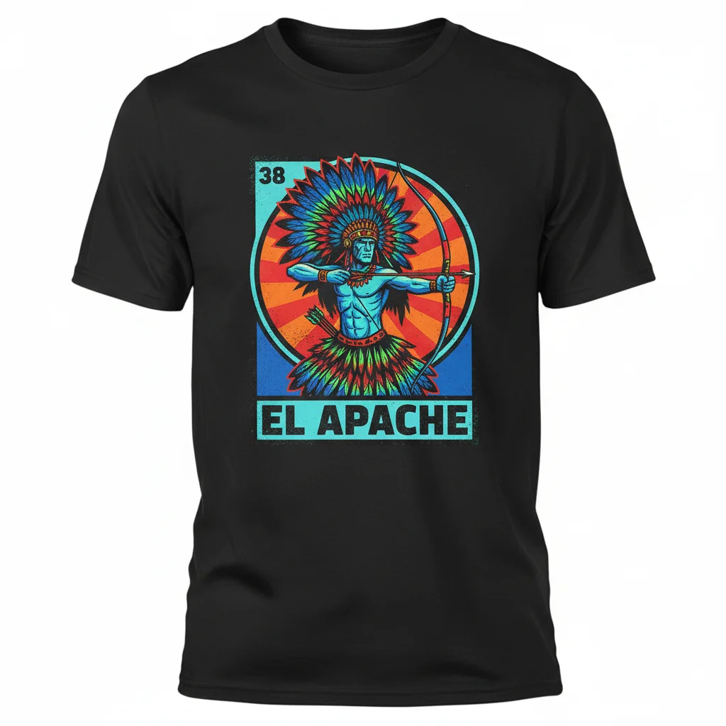 El Apache (The Apache) Loteria Card 38 Essential T-Shirt - Premium Cotton Graphic Tee