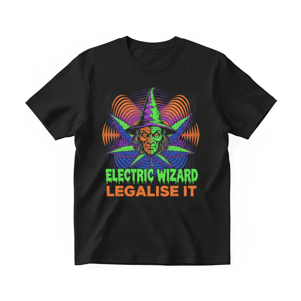 Electric Wizard "Legalise It" Heavyweight T-Shirt - Black, Size S