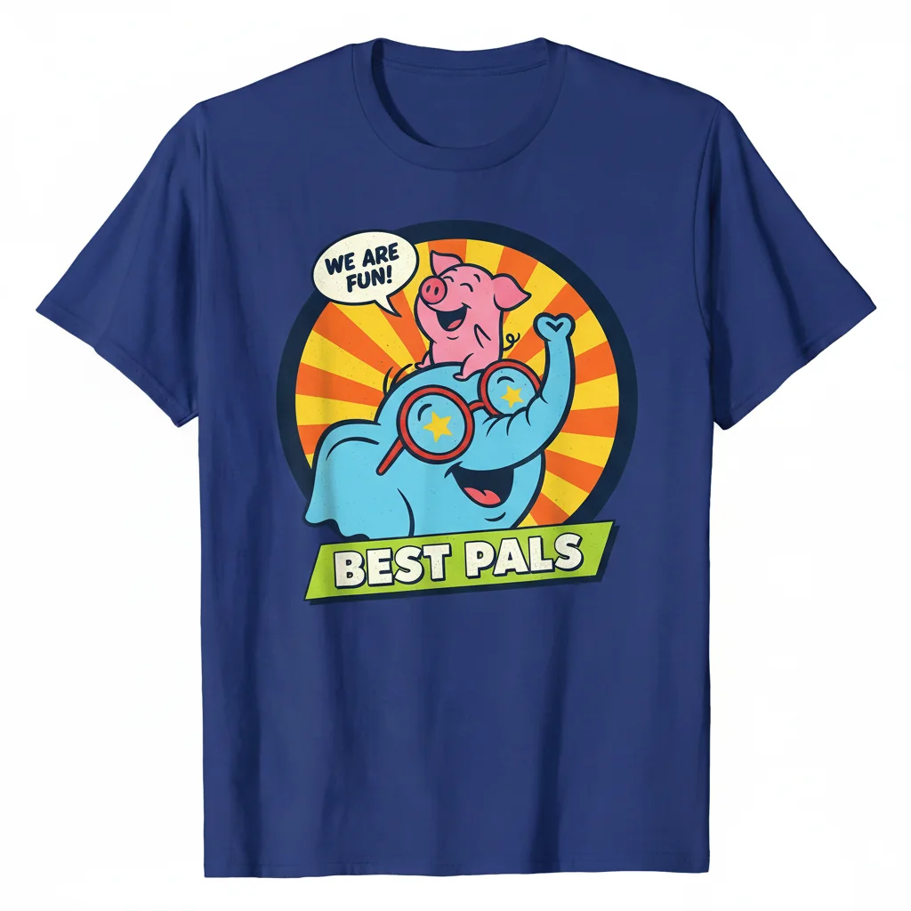 Elephant & Piggie Gerald and Piggie Essential T-Shirt – Durable, Fade-Resistant & Perfect Fit