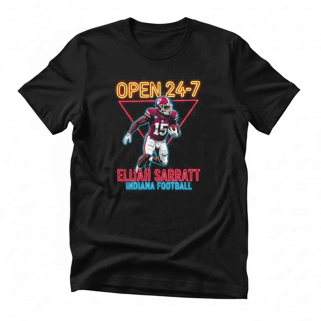 Elijah Sarratt 24/7 Indiana Hoosiers Football Fan Tee – Ultimate Durability & Comfort
