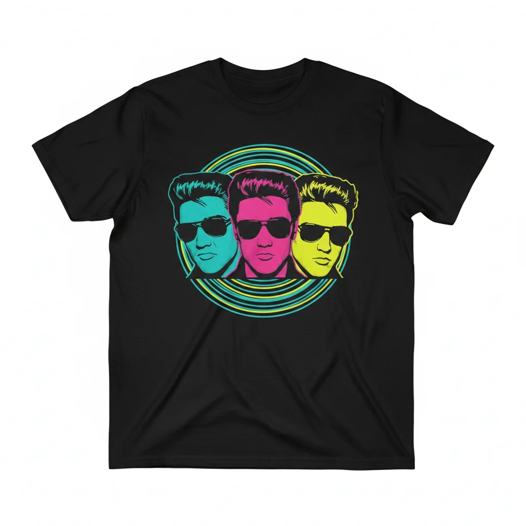 Elvis Mugshot Threeways T-Shirt | Vintage Rock & Roll Graphic Tee | 100% Cotton