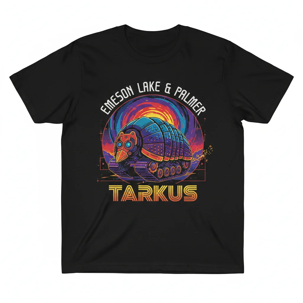 Emerson Lake and Palmer Tarkus Shirt | Official ELP Prog Rock Band Tee | Vintage Album Art Graphic T-Shirt
