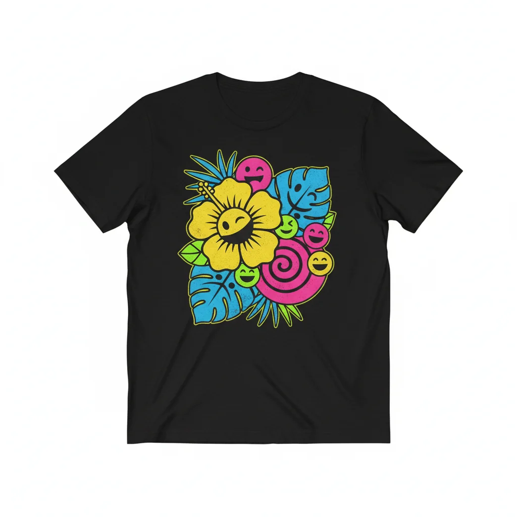 Vibrant Emoji Smile Hawaiian Shirt – Fade-Resistant & Ultra-Comfortable