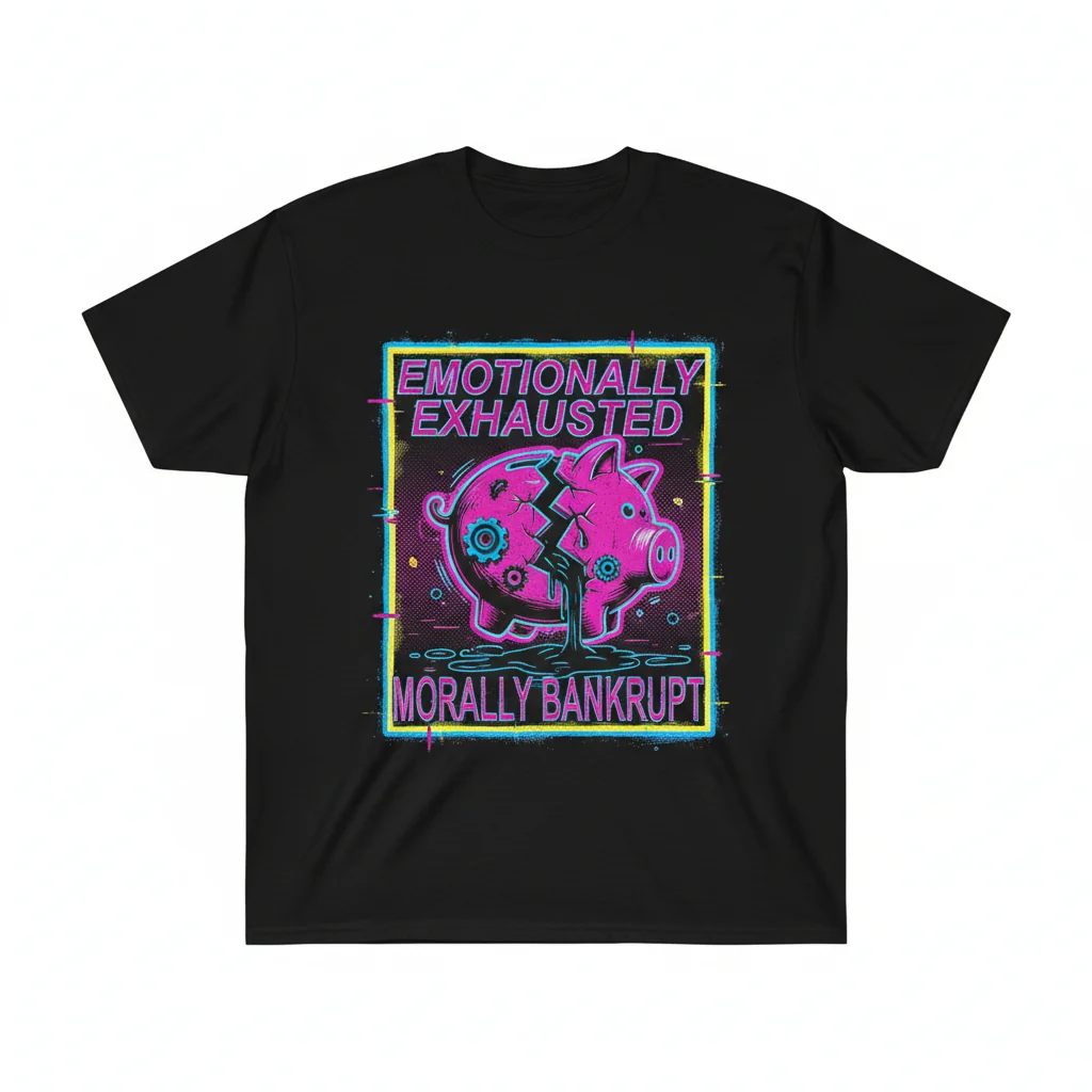T-Shirt Essenziale "Emotionally Exhausted and Morally Bankrupt" – Comodità Duratura e Stile Inconfondibile
