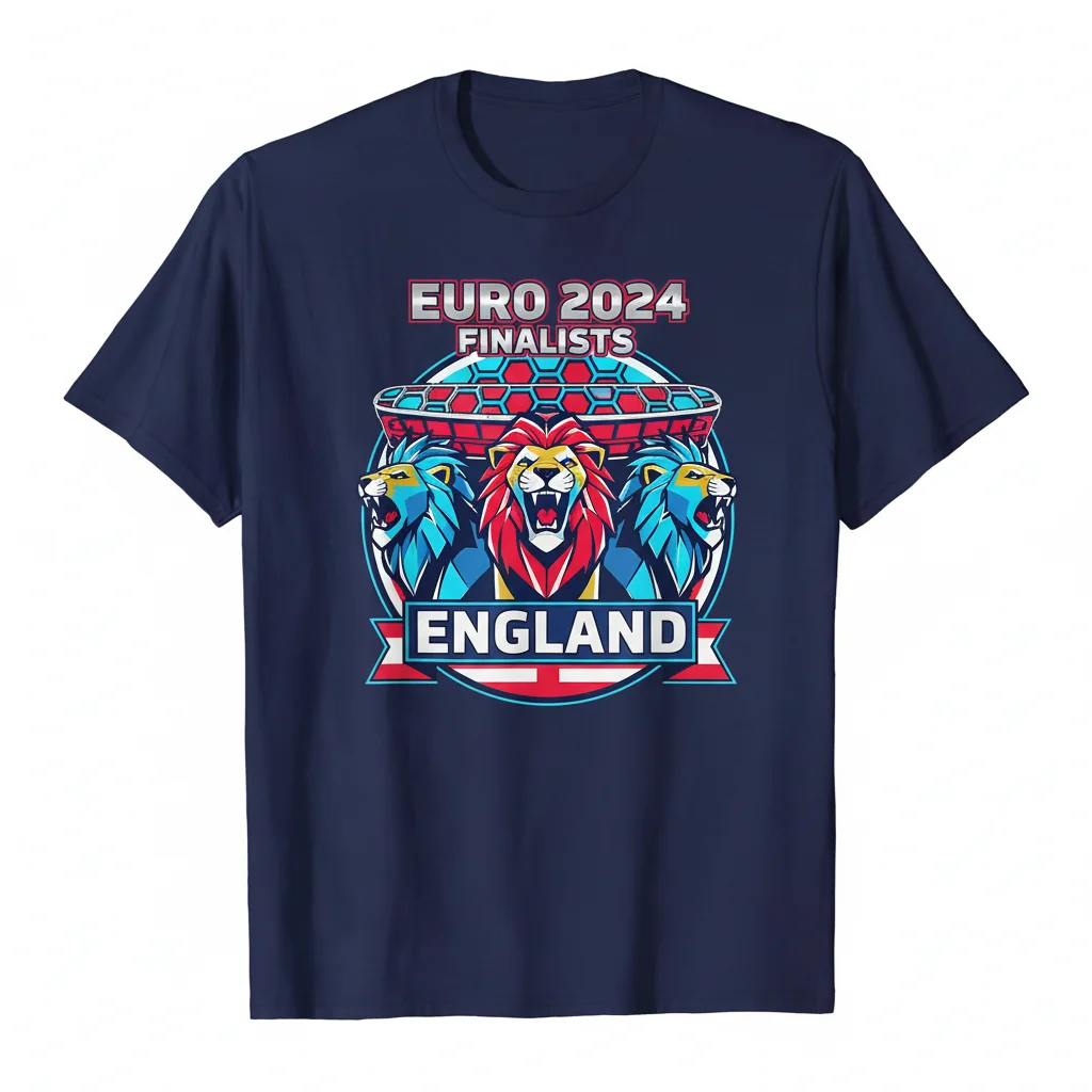 England Euro 2024 Finalist Three Lions Football Fan T-Shirt