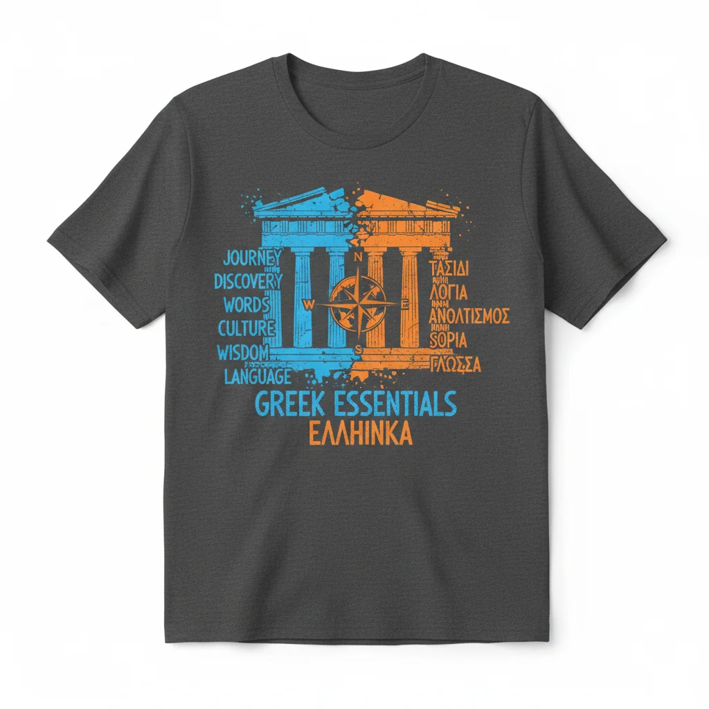 Whispers of the Aegean: English to Greek Translation Art Tee