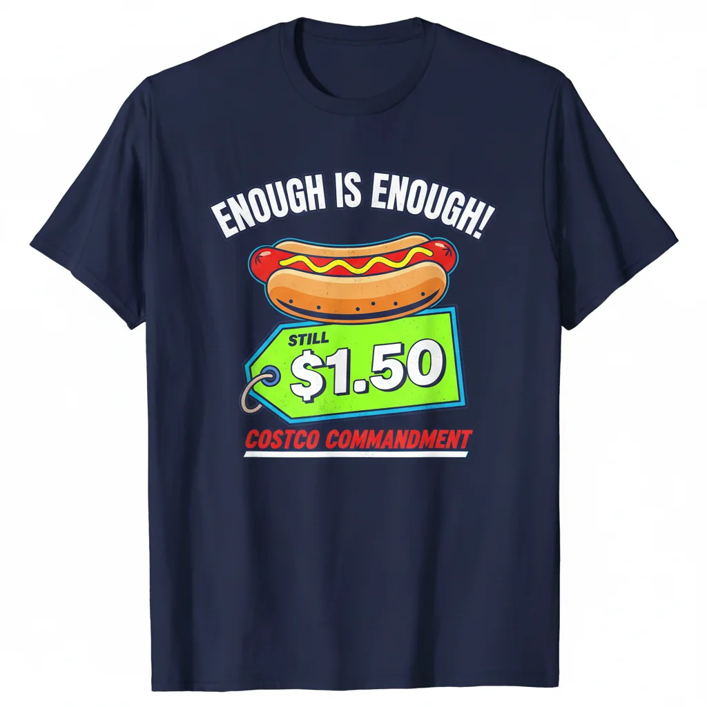 Costco Hot Dog $1.50 Price Protection T-Shirt - Premium Ring-Spun Cotton Tee