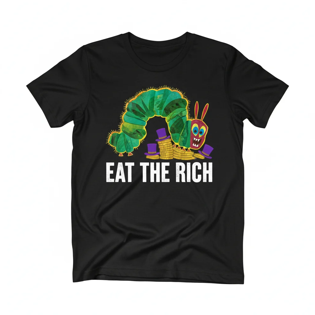 The Very Hungry Caterpillar 'Eat the Rich' Eric Carle Book Inspired T-Shirt