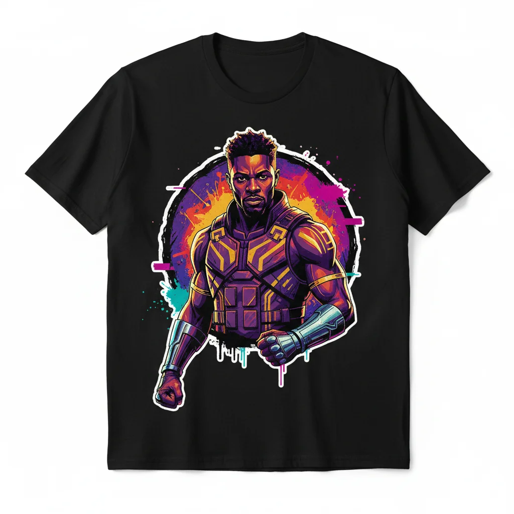 Erik Killmonger Fan Art Sticker T-Shirt - Unisex Essential Tee